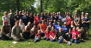 Members pose for group photo after Lynde Creek Spring Cleanup